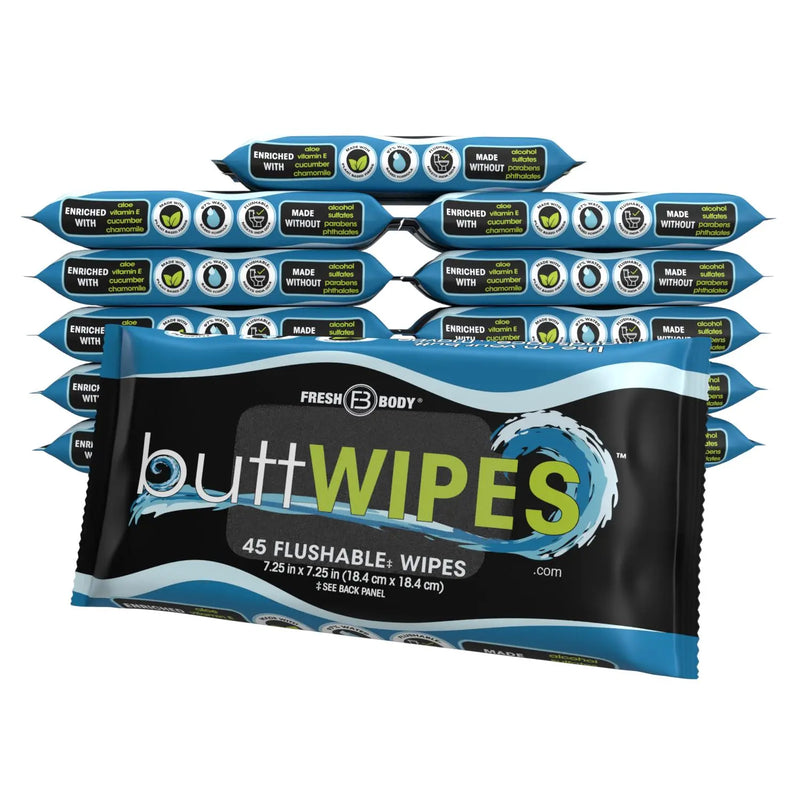 Buttwipes 45ct Flow Pack (select quantity) Fresh Body 12-Packs