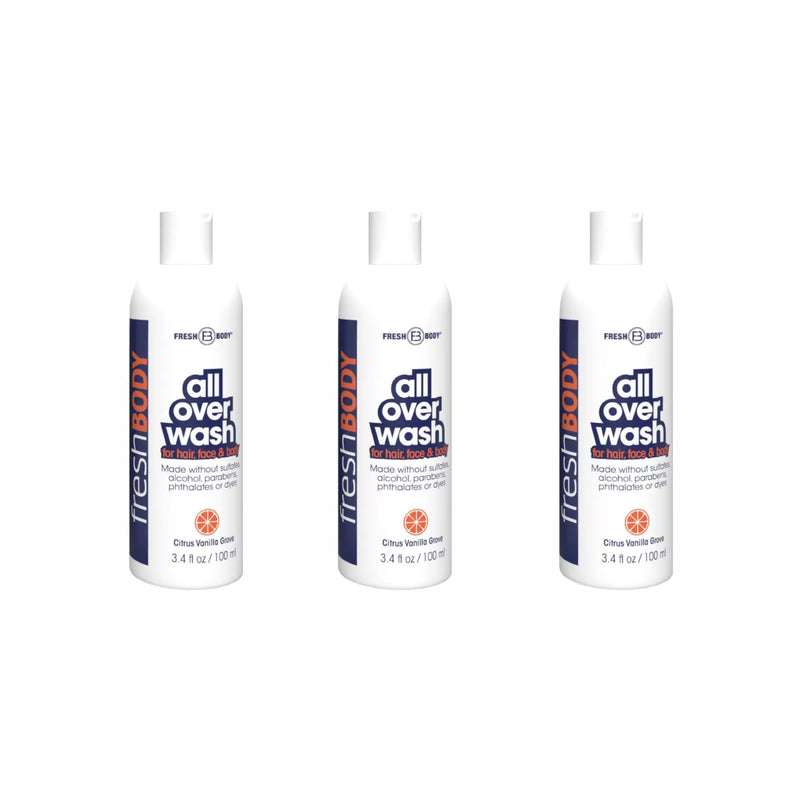 Fresh Bodywash All Over Wash - Citrus Vanilla Grove - 3.4 fl oz Travel Size Fresh Body 3-pack