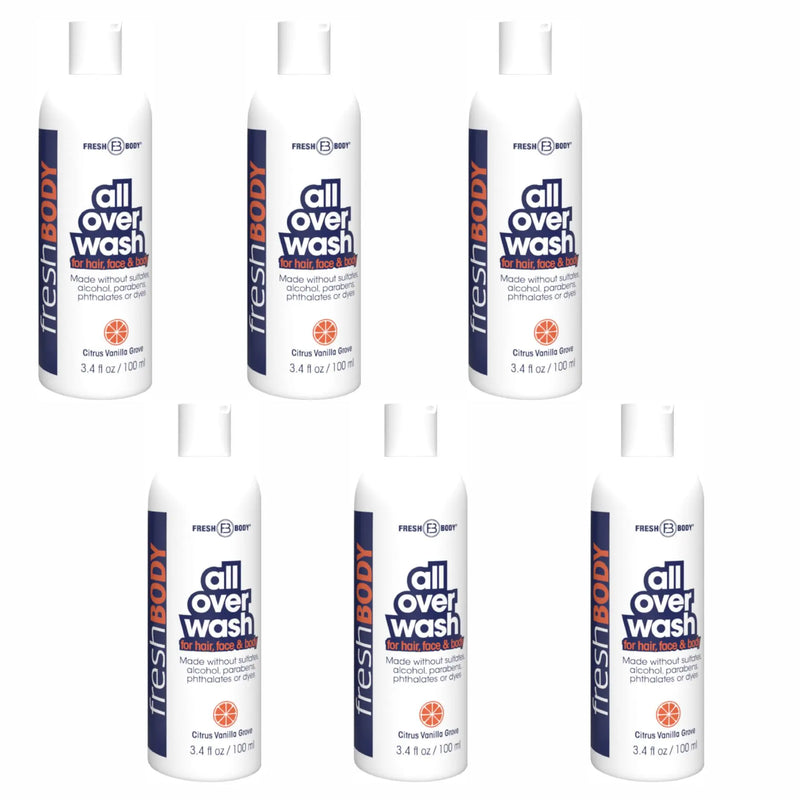Fresh Bodywash All Over Wash - Citrus Vanilla Grove - 3.4 fl oz Travel Size Fresh Body 6-pack