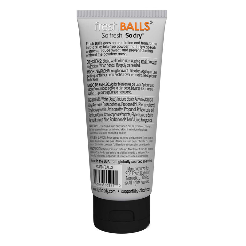 back of fresh balls tube.  Ingredients are listed in website menu.