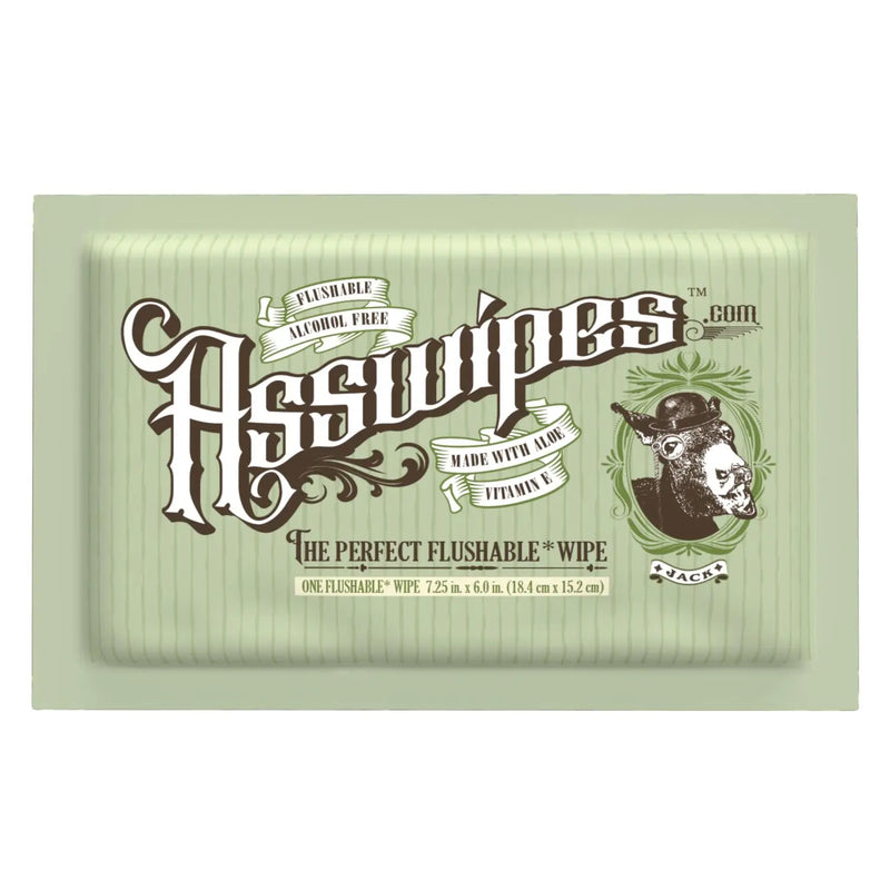 Asswipes Singles - Individually Wrapped Flushable Wipes (select quantity) Fresh Body