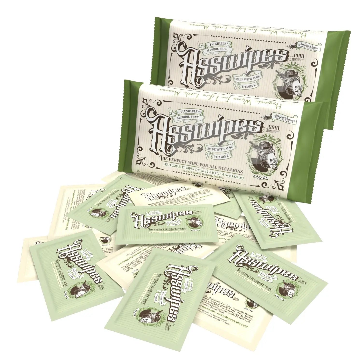 Asswipes (45ct Flow Pack + On-the-Go Singles) [BUNDLE]