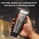 Fresh Balls applies as a soothing lotion and dries as a refreshing powder