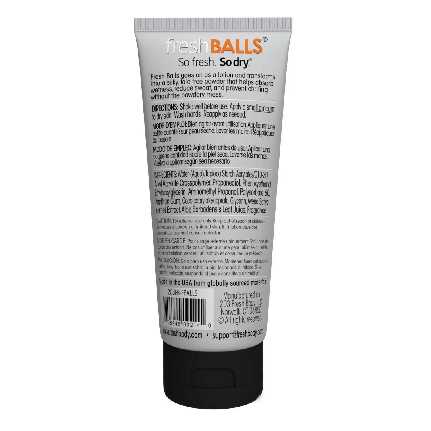 Fresh Balls 3.4oz (1 tube) & Fresh Feet (1 bottle) [BUNDLE] Fresh Body